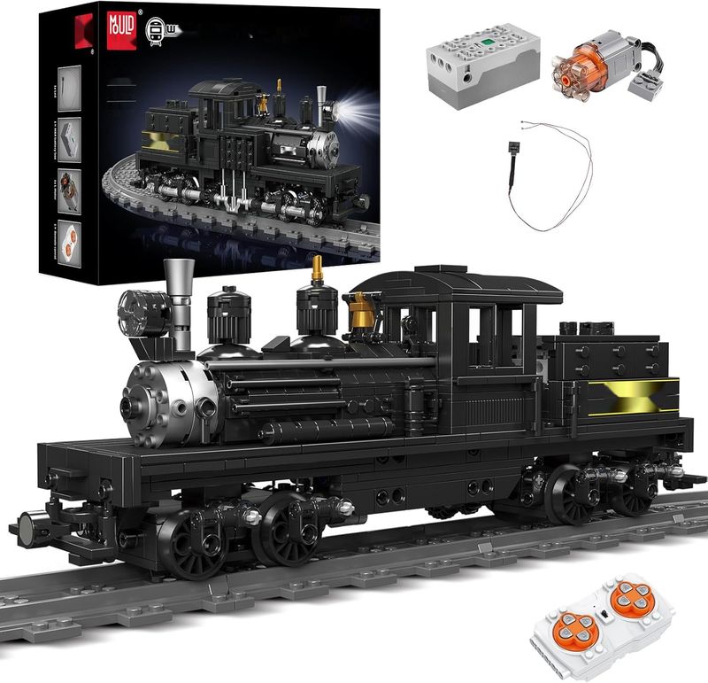 Mould King 12032 Technik Model Pociągu Parowego, 880 el., zdalne sterowanie.