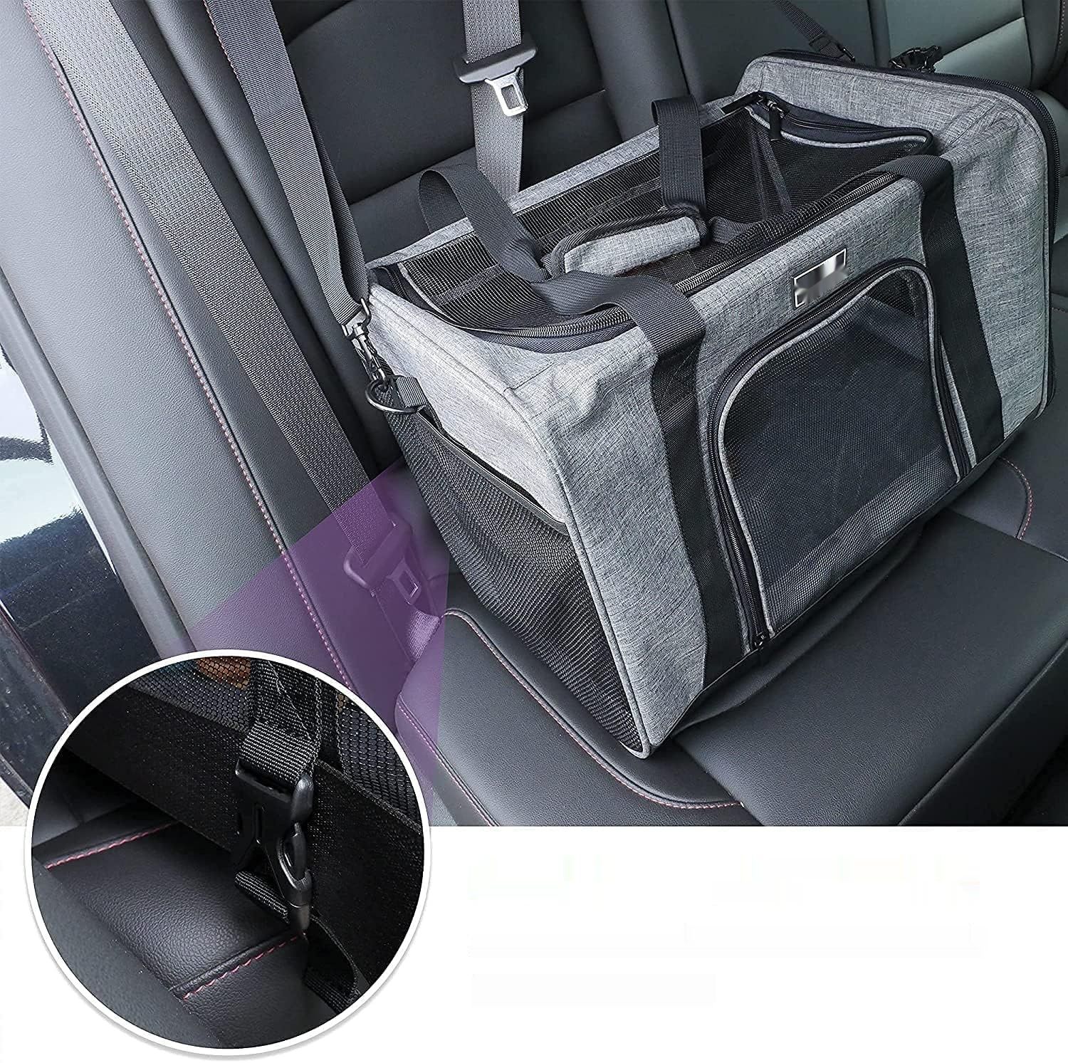 Wakytu Transporter dla kotów, psa, torba transportowa, oddychająca, szara
