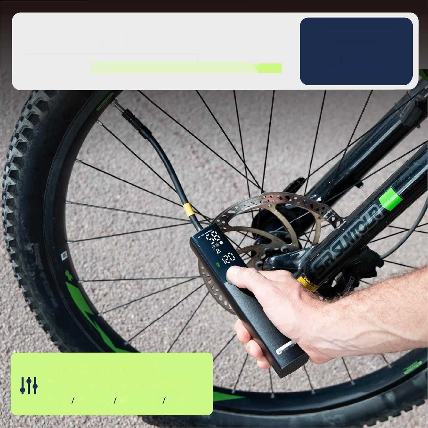 Woowind BP188 Elektryczna pompka rowerowa 150PSI, do wszystkich zaworów.