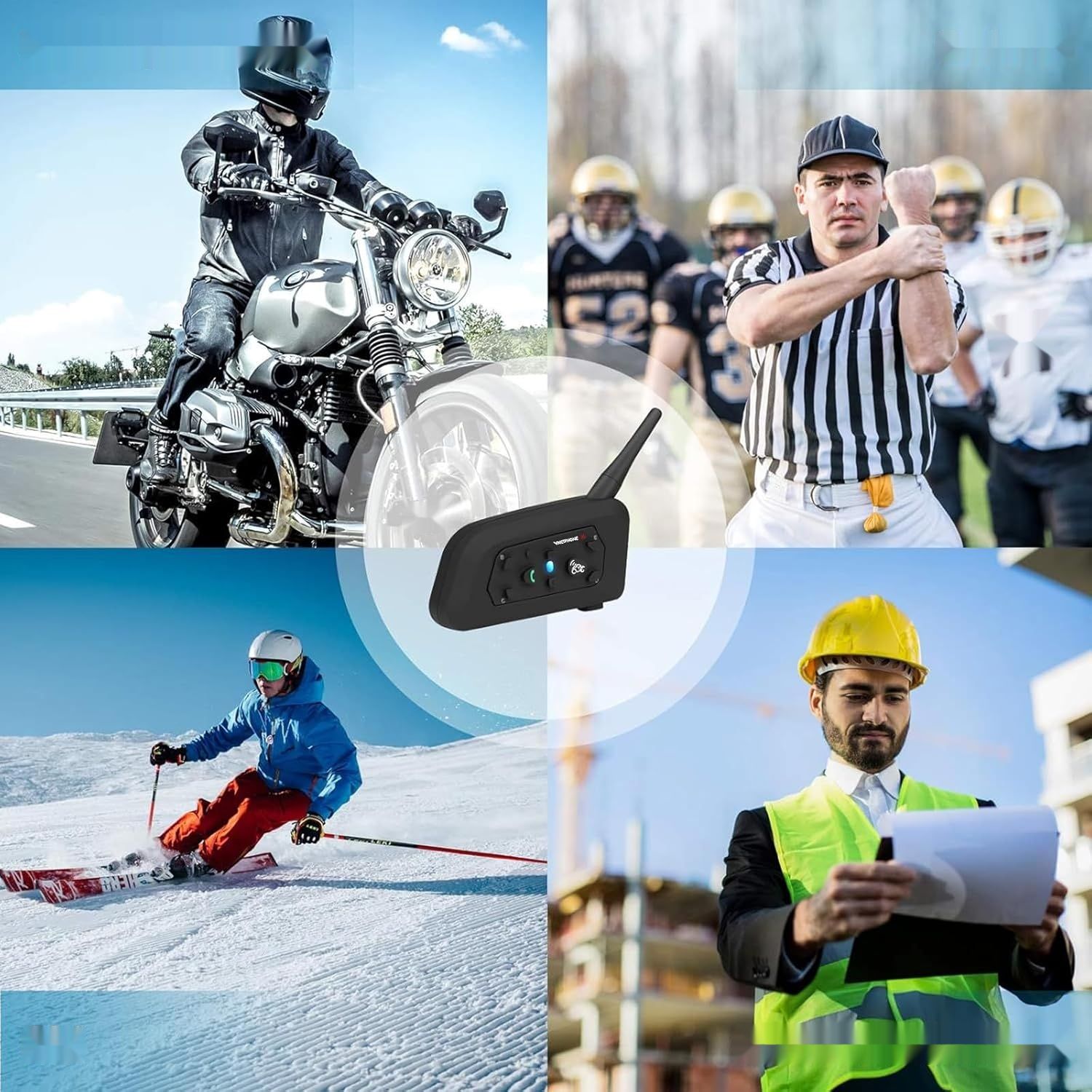 EJEAS V6 Interkom Motocyklowy Bluetooth, 1200m, Wodoodporny, GPS, DSP.