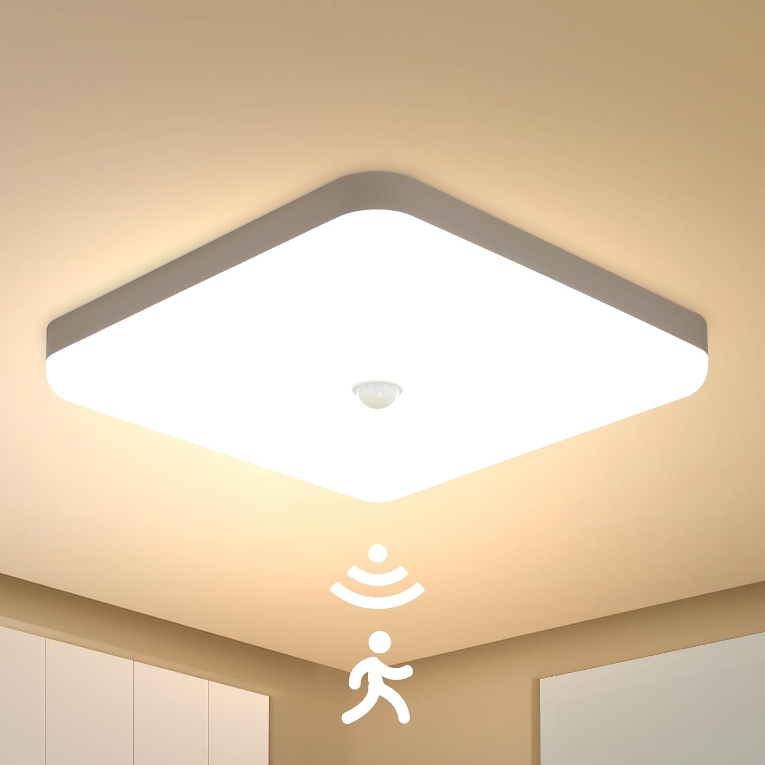 Lampa sufitowa Combuh z czujnikiem ruchu, 30 W, IP56, 2400 lm, 3000 K