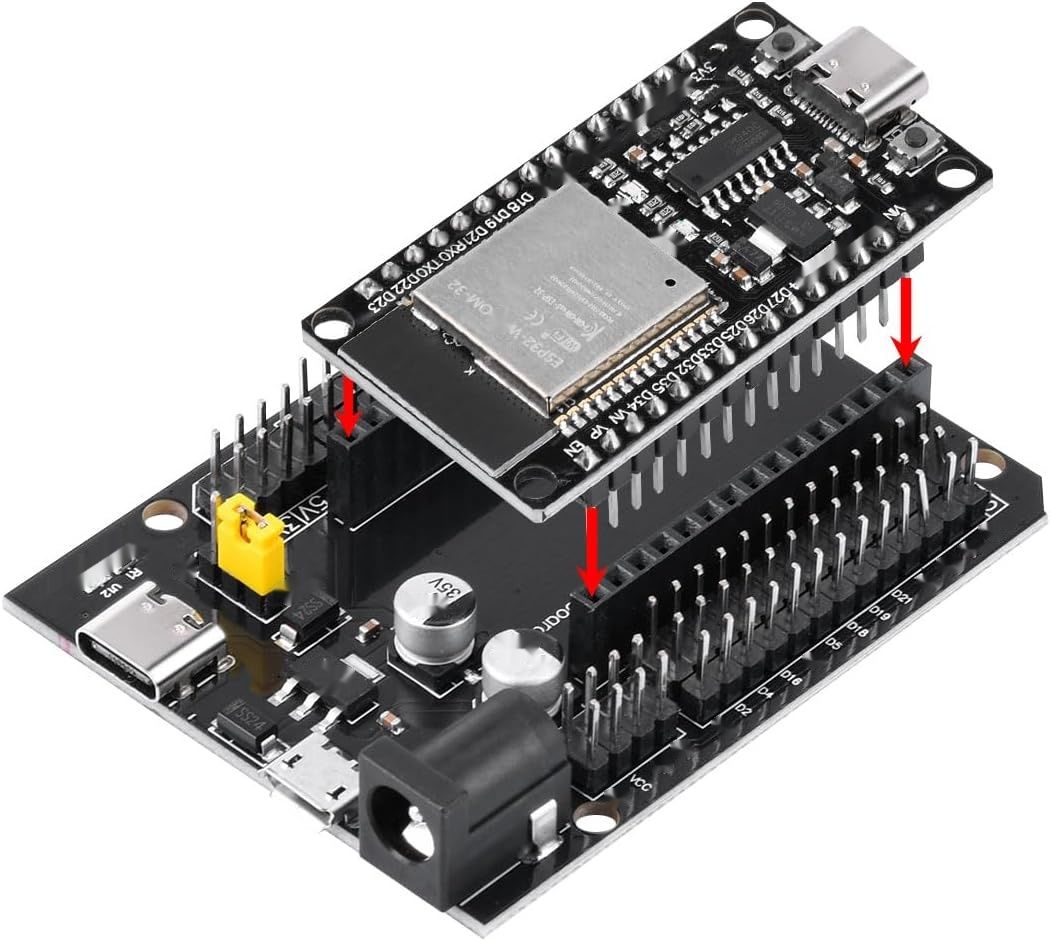 2 Zestawy ESP32S i Adapter Terminalowy, NodeMcu ESP32 Wroom 32 WLAN WiFi BT CH340