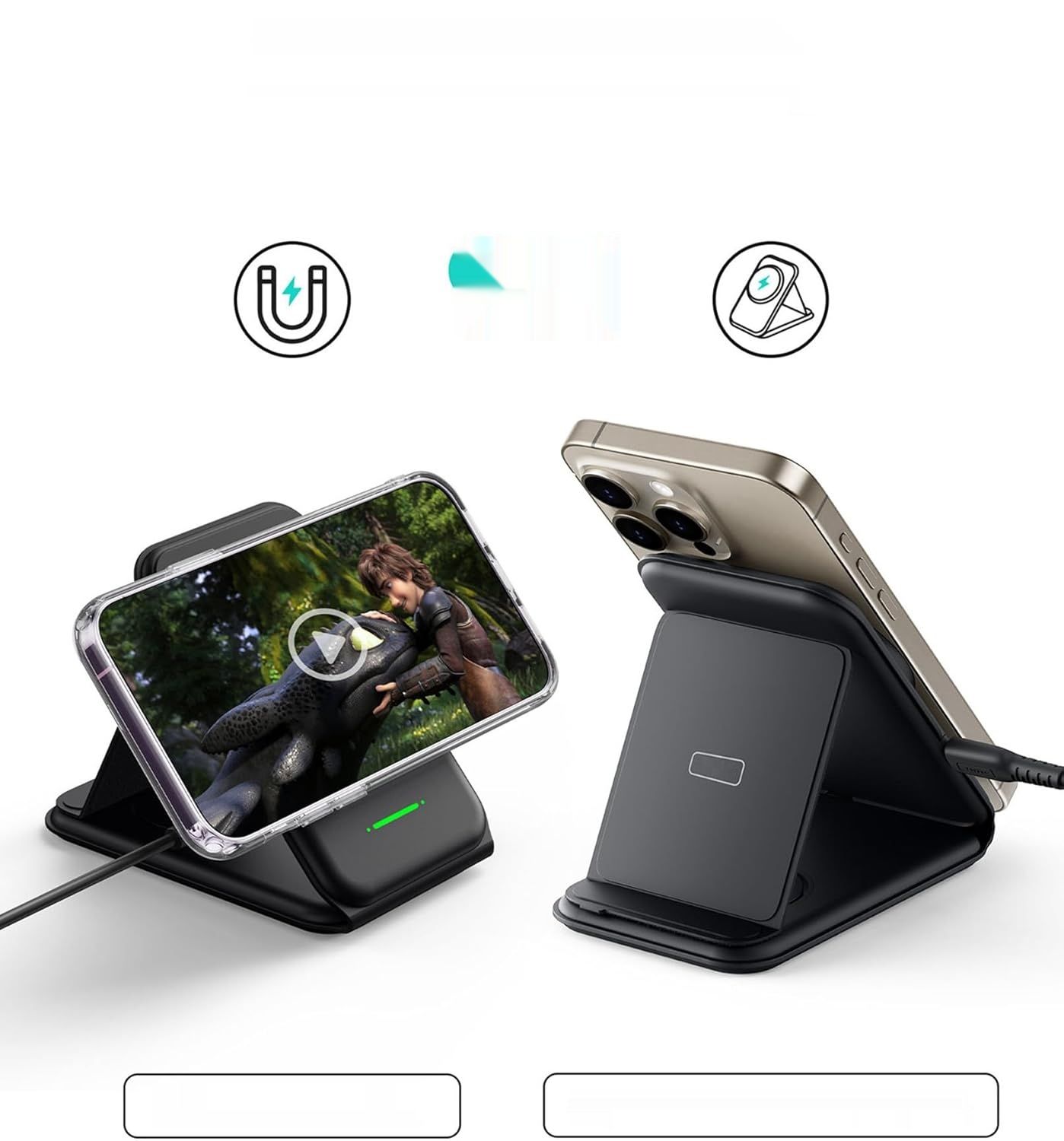 INIU 3 w 1 Ładowarka, 15W Magnetyczna Stacja dla iPhone, iWatch, AirPods
