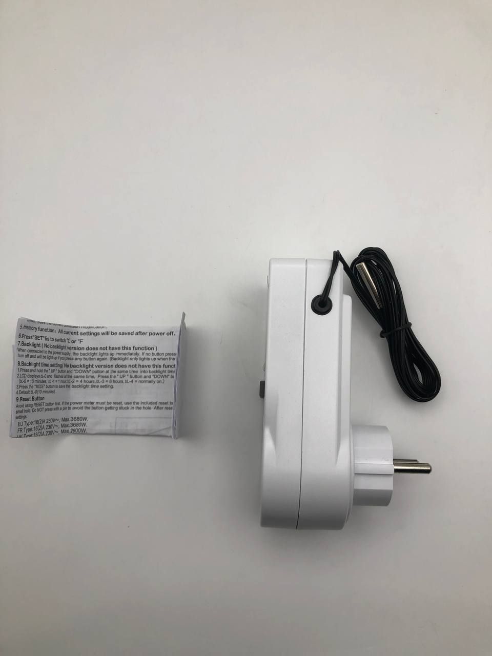 Cyfrowe gniazdko termostatyczne LCD 230V, timer do ogrzewania, chłodzenia.