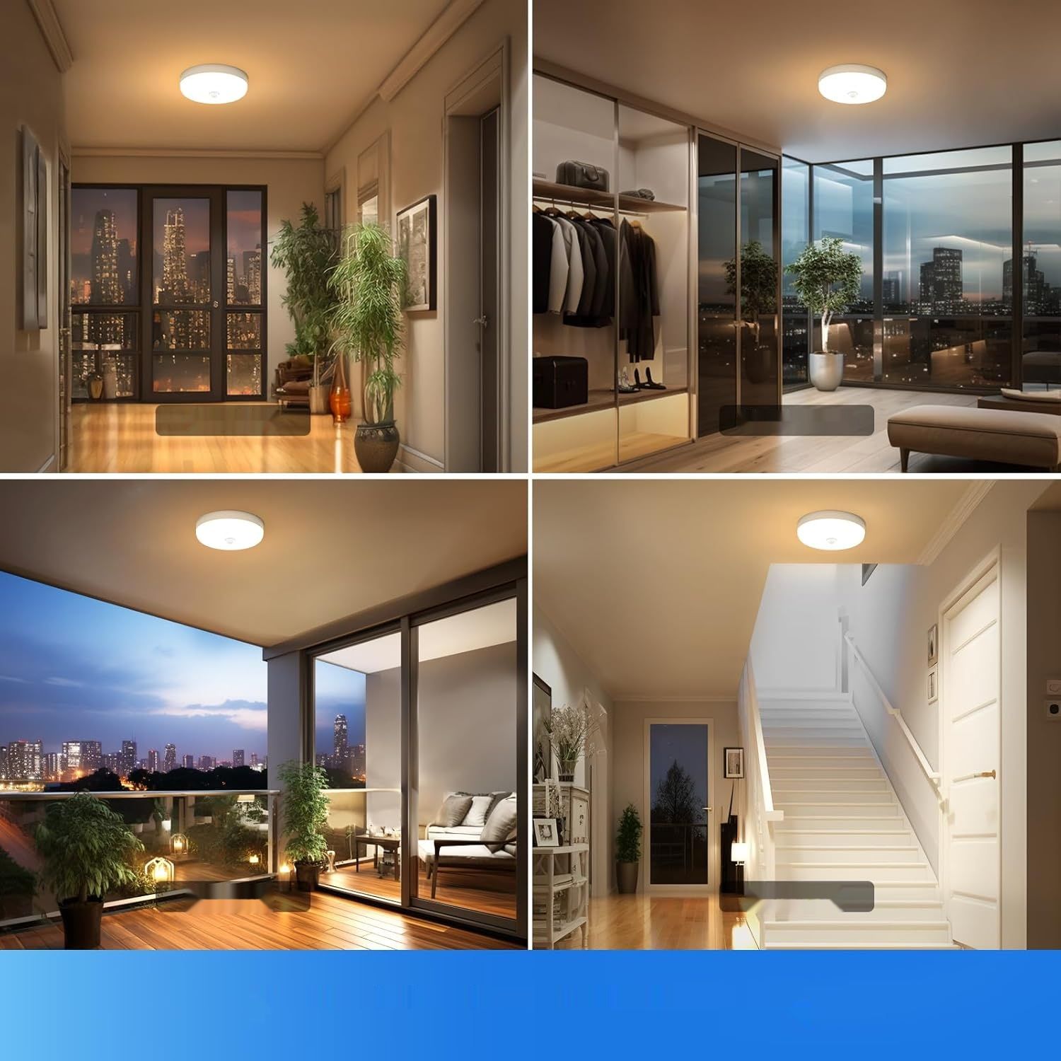 Combuh Lampa LED z czujnikiem ruchu, 15W, 3000K, 1500lm, IP56.