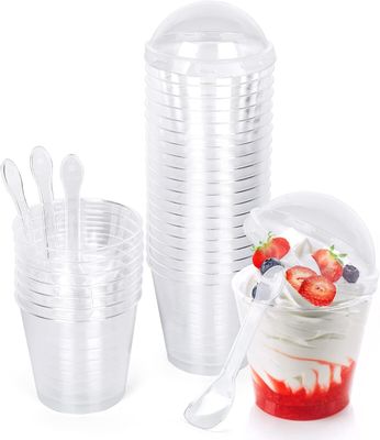 CoKeeSun Zestaw 30 Kubków Deserowych z Pokrywkami i Łyżeczkami, 200 ml