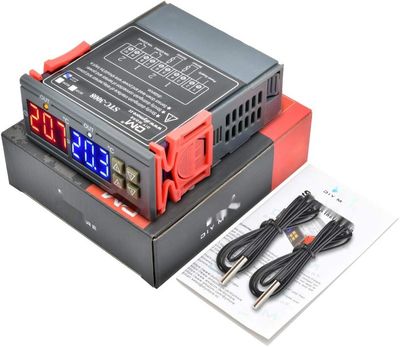 Kontroler termostatu diymore STC-3008 z podwójną sondą NTC do precyzyjnego monitorowania.