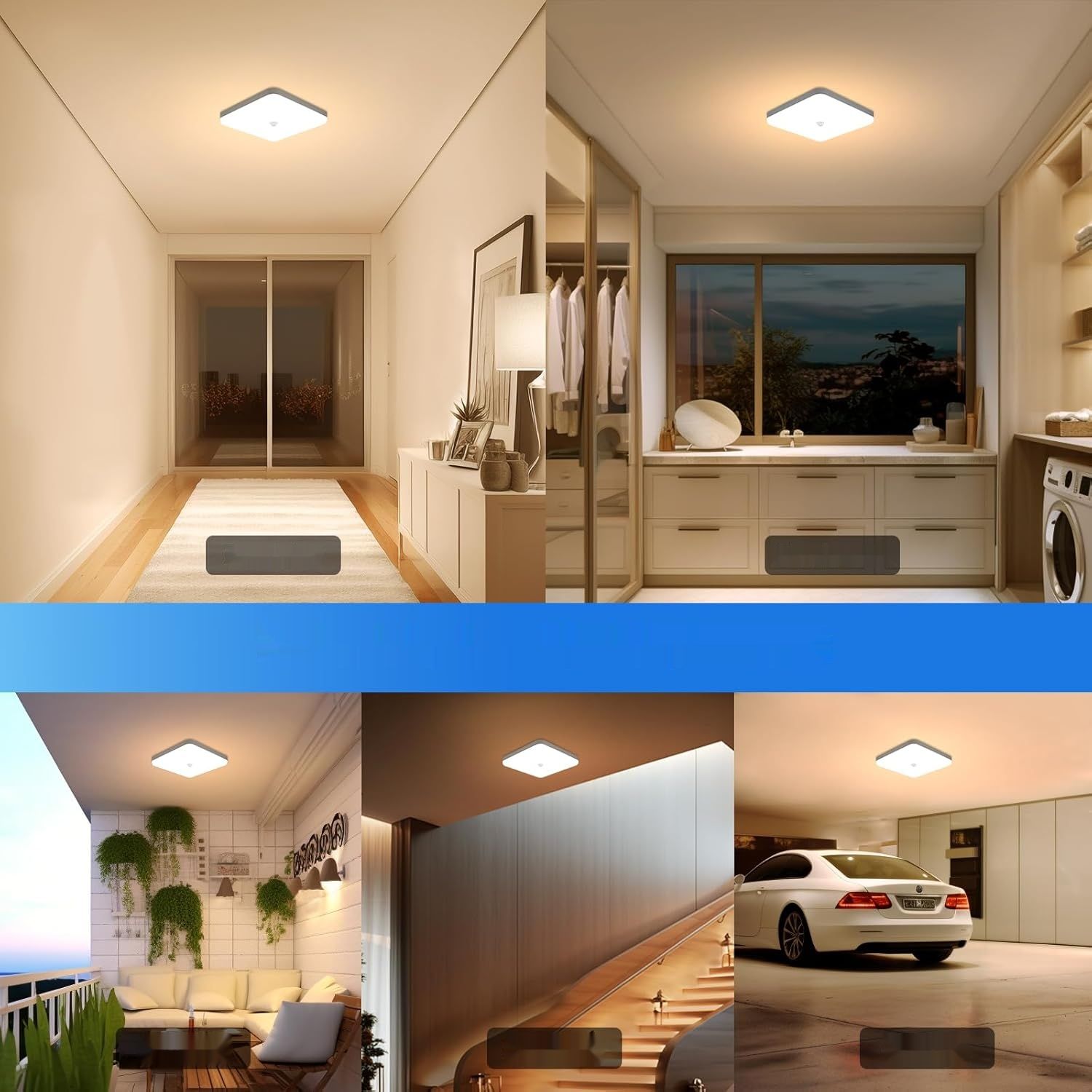Lampa sufitowa Combuh z czujnikiem ruchu, 30 W, IP56, 2400 lm, 3000 K