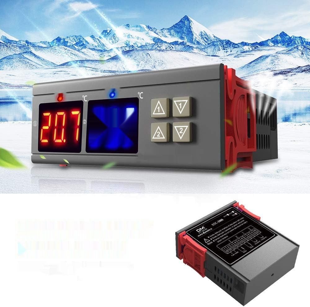 Kontroler termostatu diymore STC-3008 z podwójną sondą NTC do precyzyjnego monitorowania.