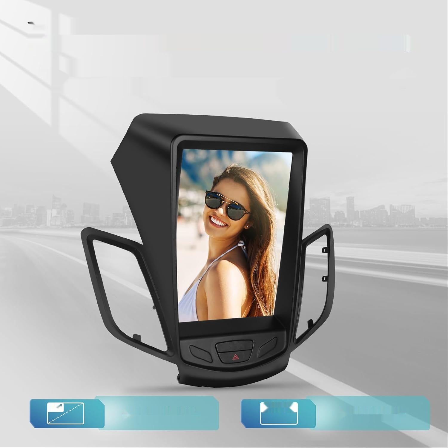 NHOPEEW Radio 2GB+32GB dla Ford Fiesta 2009-2016 z Carplay, 9.7&quot; Ekran.