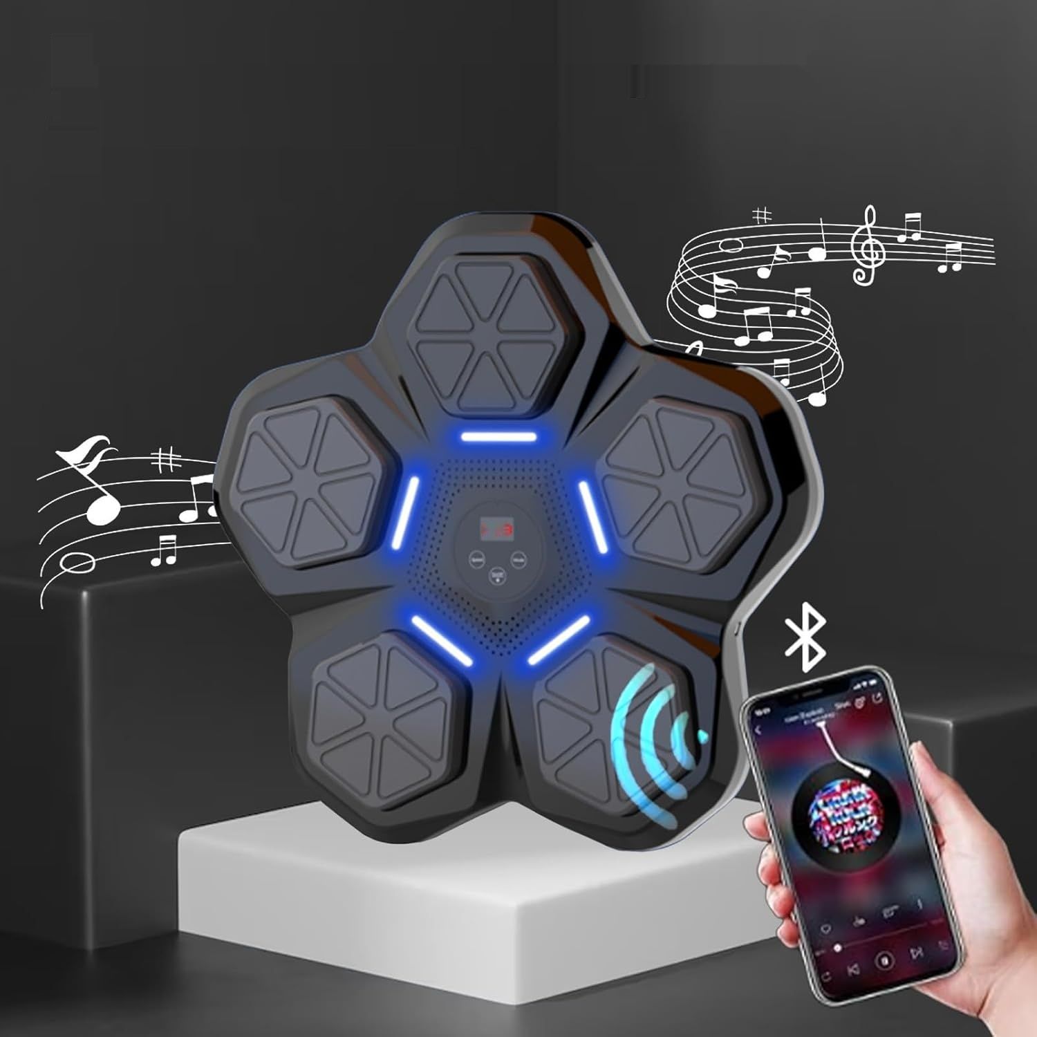 Kensbro Music Boxing Machine, Bluetooth, LED, 9 trybów, TPR, 2h bateria