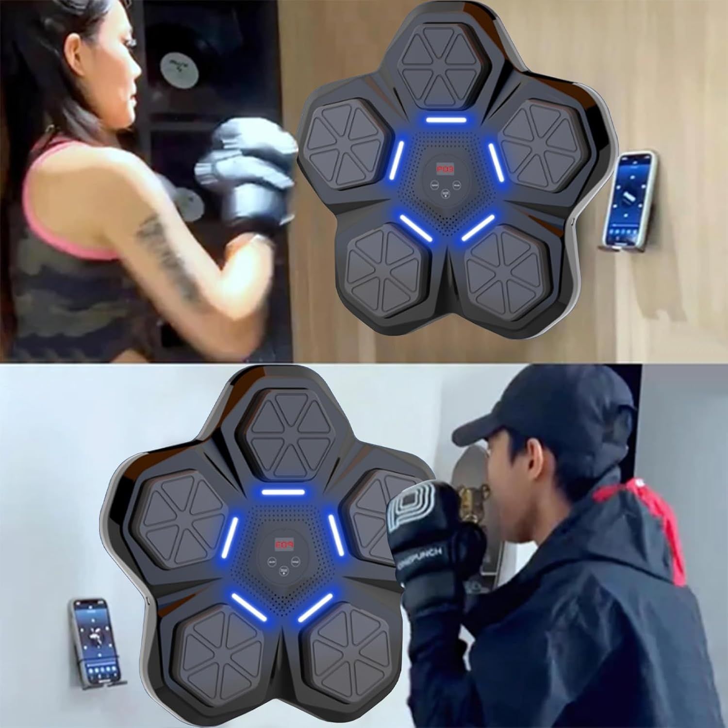 Kensbro Music Boxing Machine, Bluetooth, LED, 9 trybów, TPR, 2h bateria