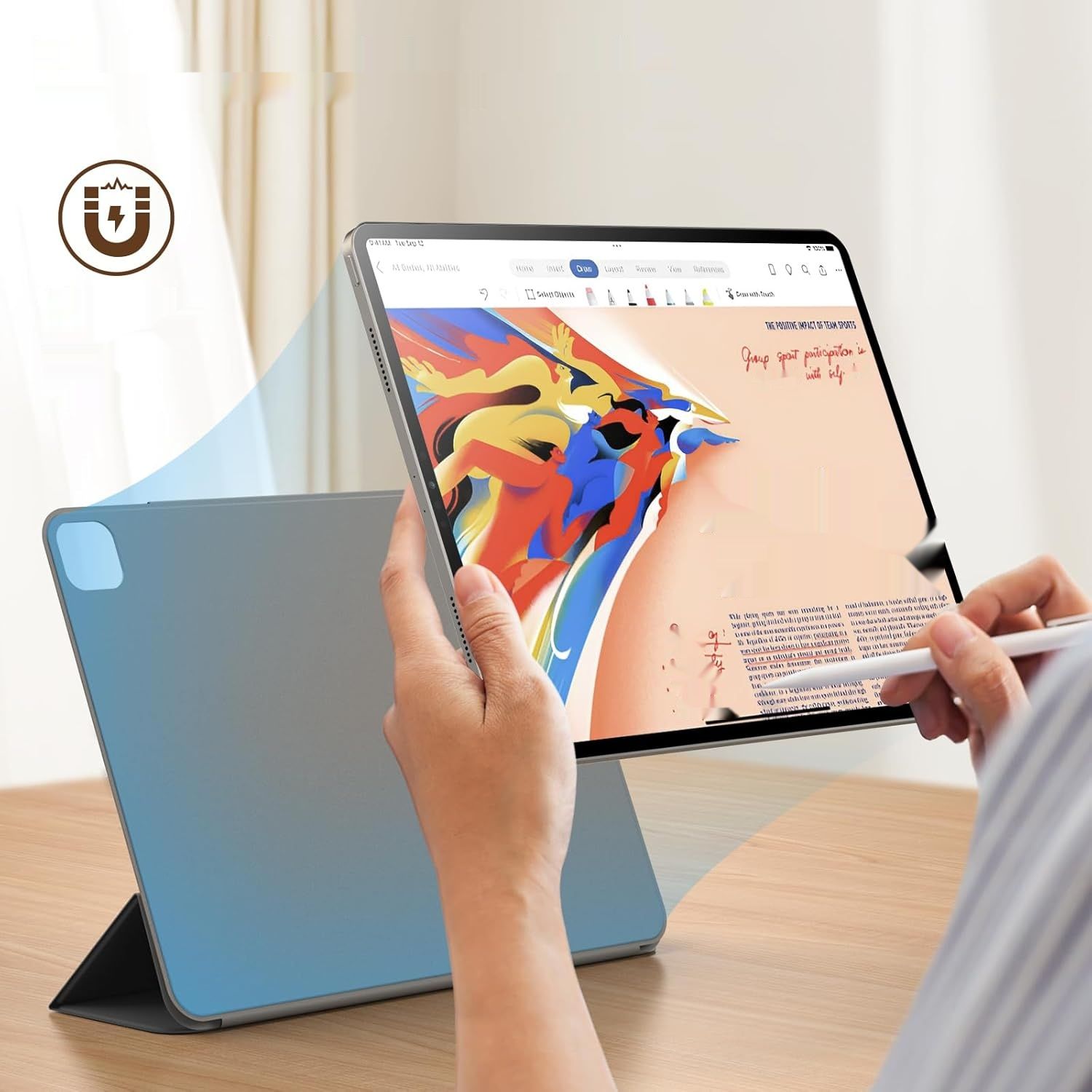 JETech Etui na iPad Pro 11/Air 5/4, Ołówek 2. Gen, Czarny