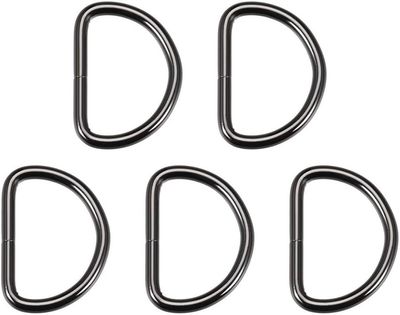 sourcing map Zestaw 5 Metalowych Klamer D-Ring 1,6 Cala (40 mm) Czarny