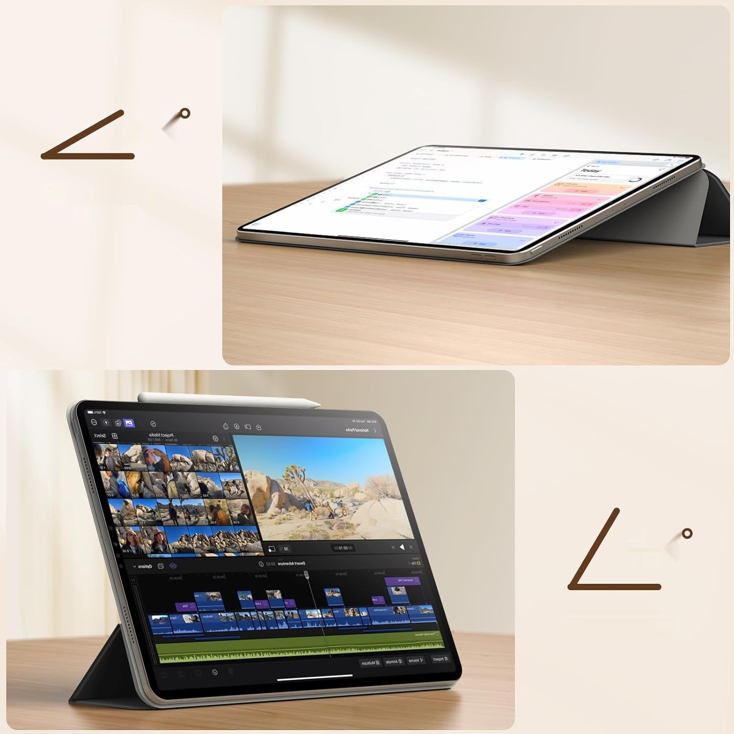 JETech Etui na iPad Pro 11/Air 5/4, Ołówek 2. Gen, Czarny