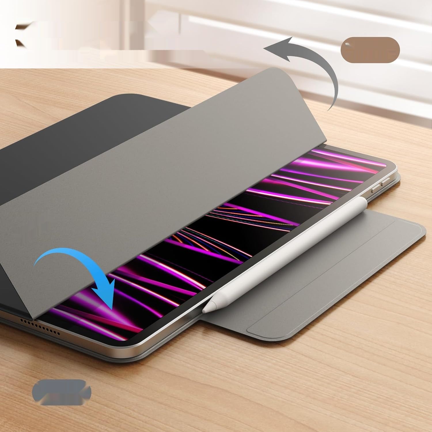 JETech Etui na iPad Pro 11/Air 5/4, Ołówek 2. Gen, Czarny