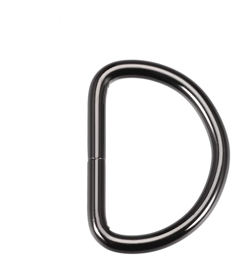 sourcing map Zestaw 5 Metalowych Klamer D-Ring 1,6 Cala (40 mm) Czarny