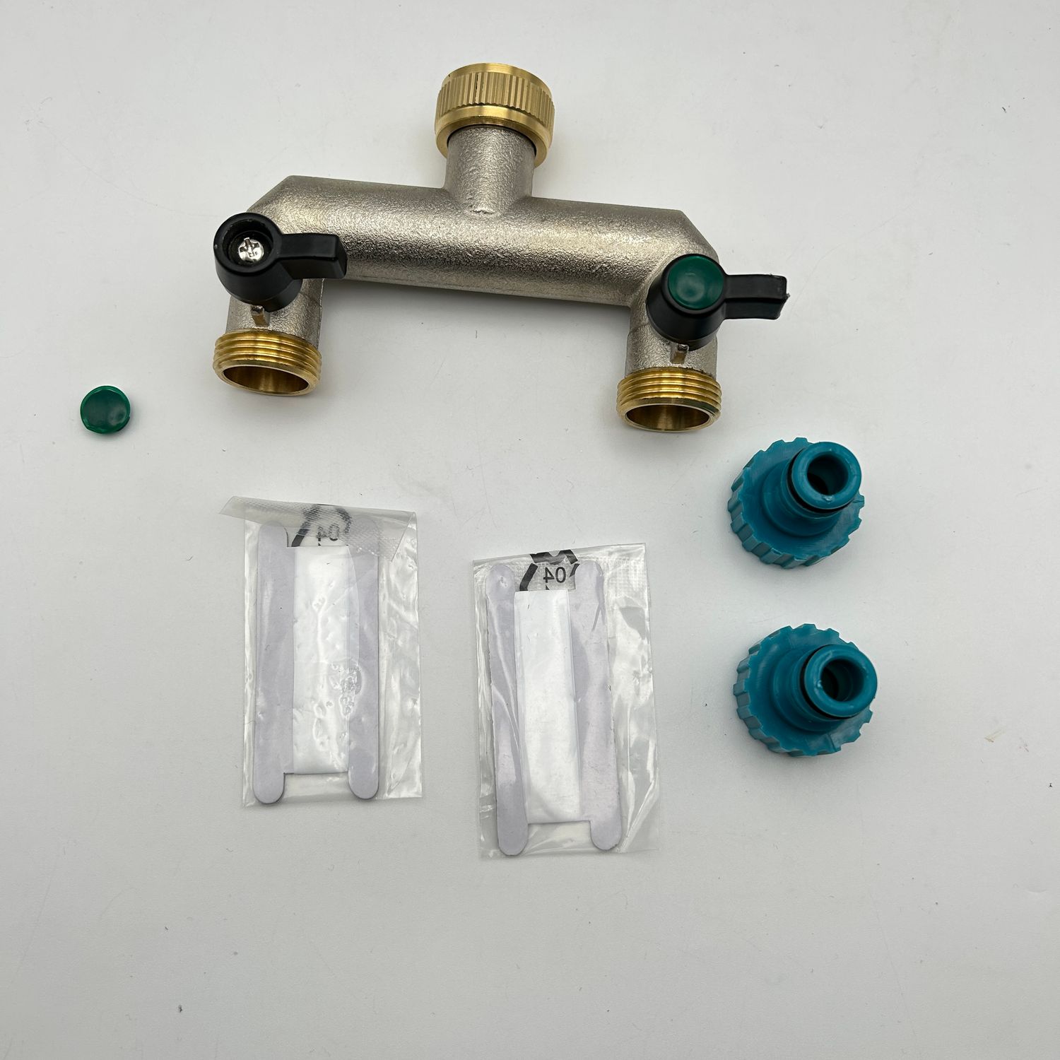 sukudon Rozgałęziacz z kranem, 2-drożny rozdzielacz z mosiądzu 3/4&quot;