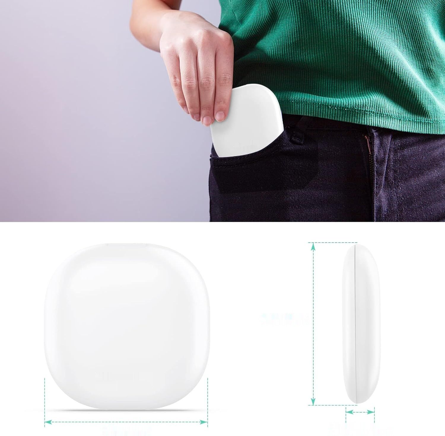 wobsion Podręczne Lusterko LED 1x/10x, Ładowalne, Kompaktowe, Białe
