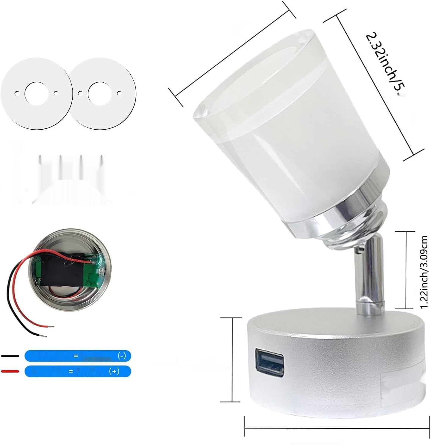 Intckwan 12V LED lampa do kampera, USB, dotykowy ściemniacz, DC12-24V.
