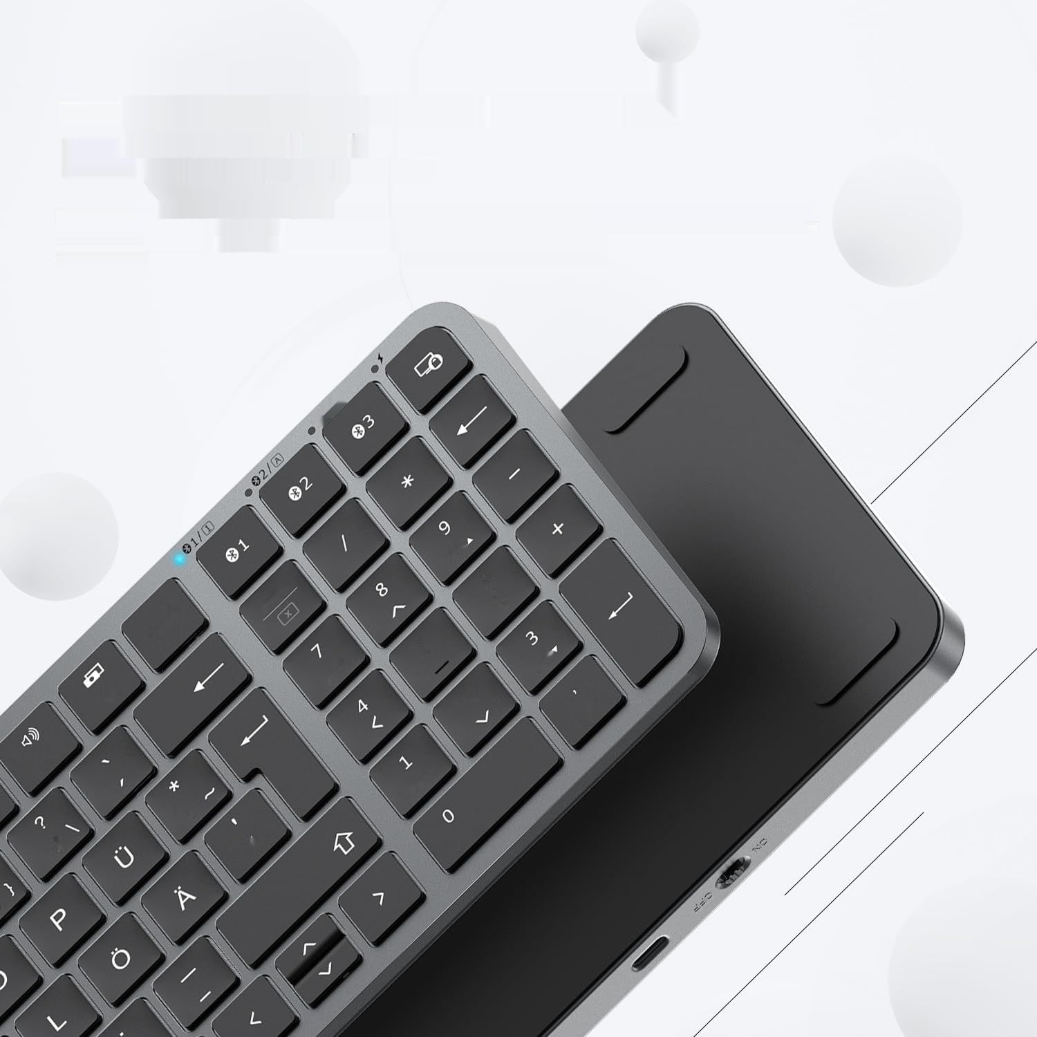 iClever Klawiatura Bluetooth Mac, Multi-Device, Easy-Switch, QWERTZ