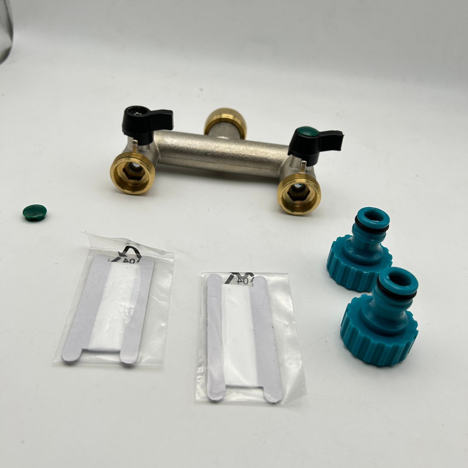 sukudon Rozgałęziacz z kranem, 2-drożny rozdzielacz z mosiądzu 3/4&quot;