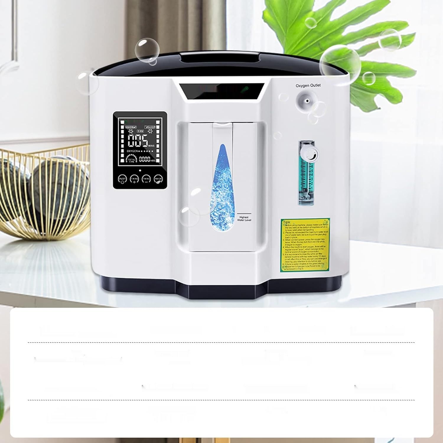 DEDAKJ Koncentrator Tlenu DE-1A, 1-7 L/min, 30%-90%, Pilot