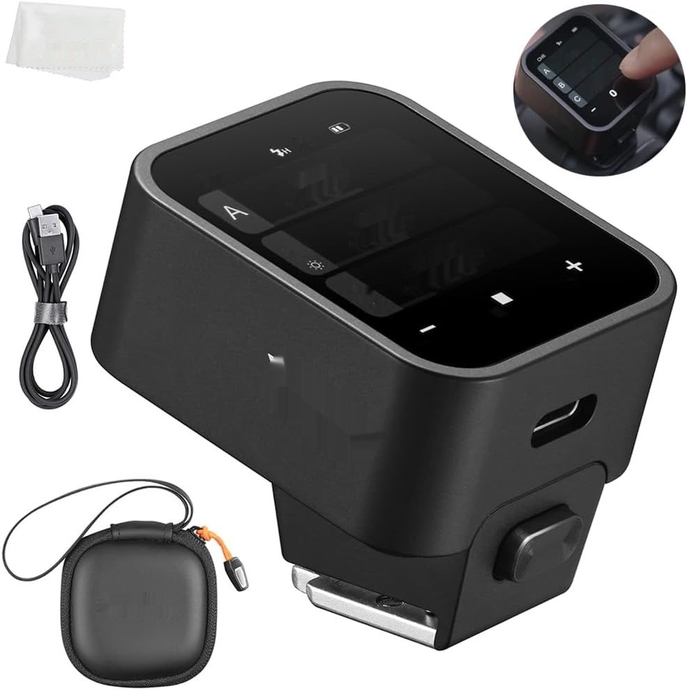 Godox X3-S Trigger, ekran dotykowy TTL, bateria 3,7 V 850 mAh, 7 dni czuwania.