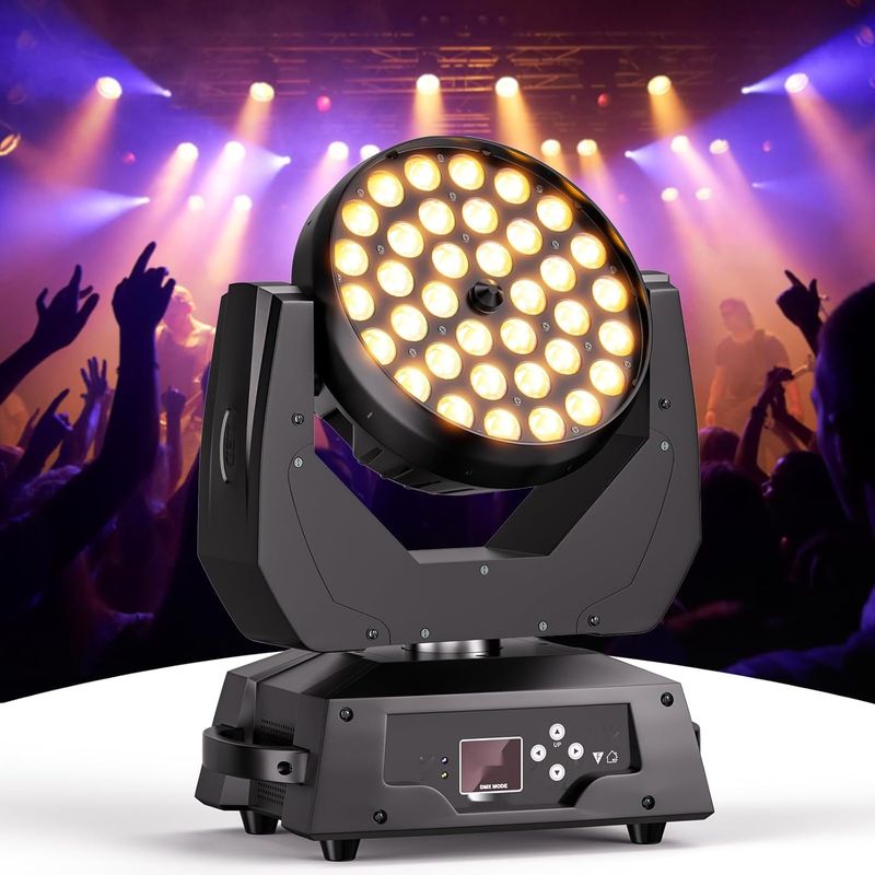 Ruchome Głowy LED Światła DJ 36x10W RGBW Zoom Beam Wash DMX512 Disco