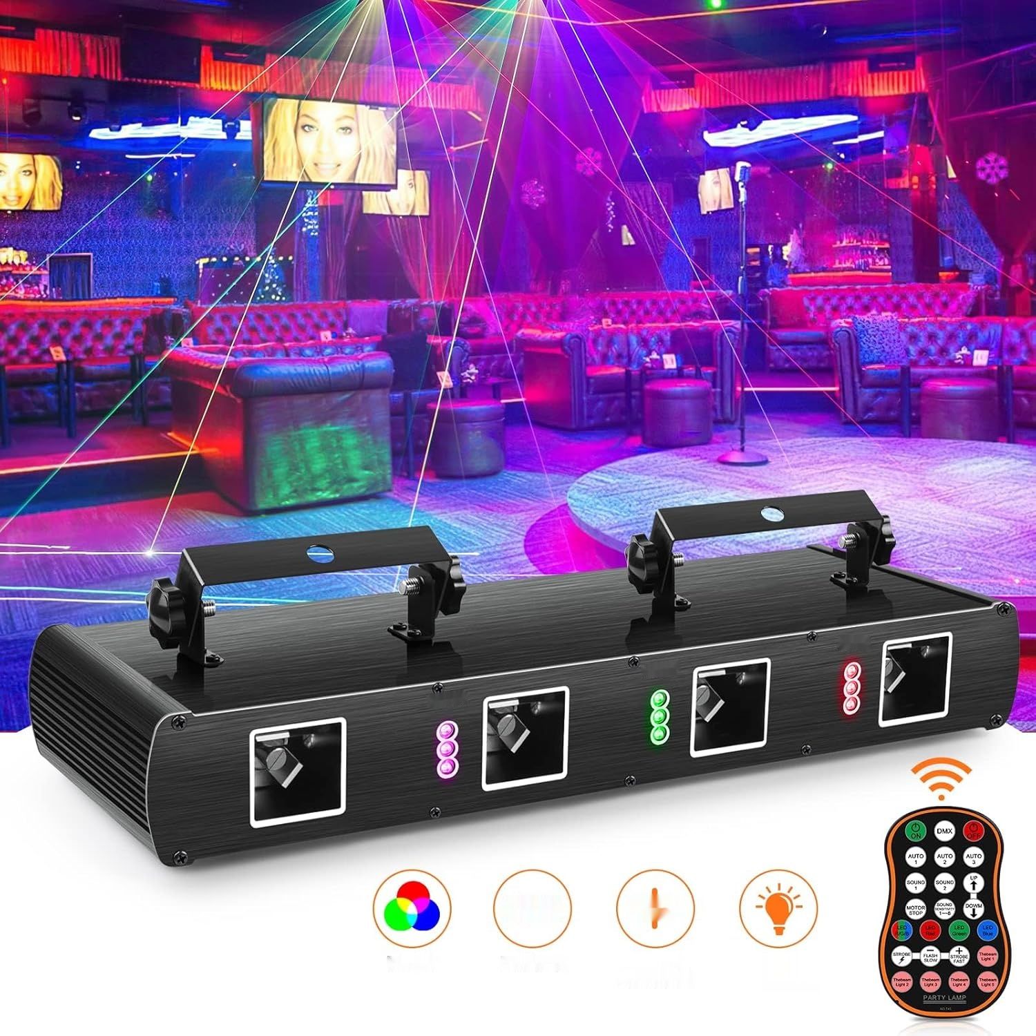 UKing DiscoLicht 30 W RGB Stroboskop Oświetlenie Dyskotekowe DMX