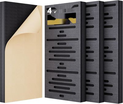 TONOR Panele akustyczne 60x30x4,7 cm, zestaw 4 szt., czarne.