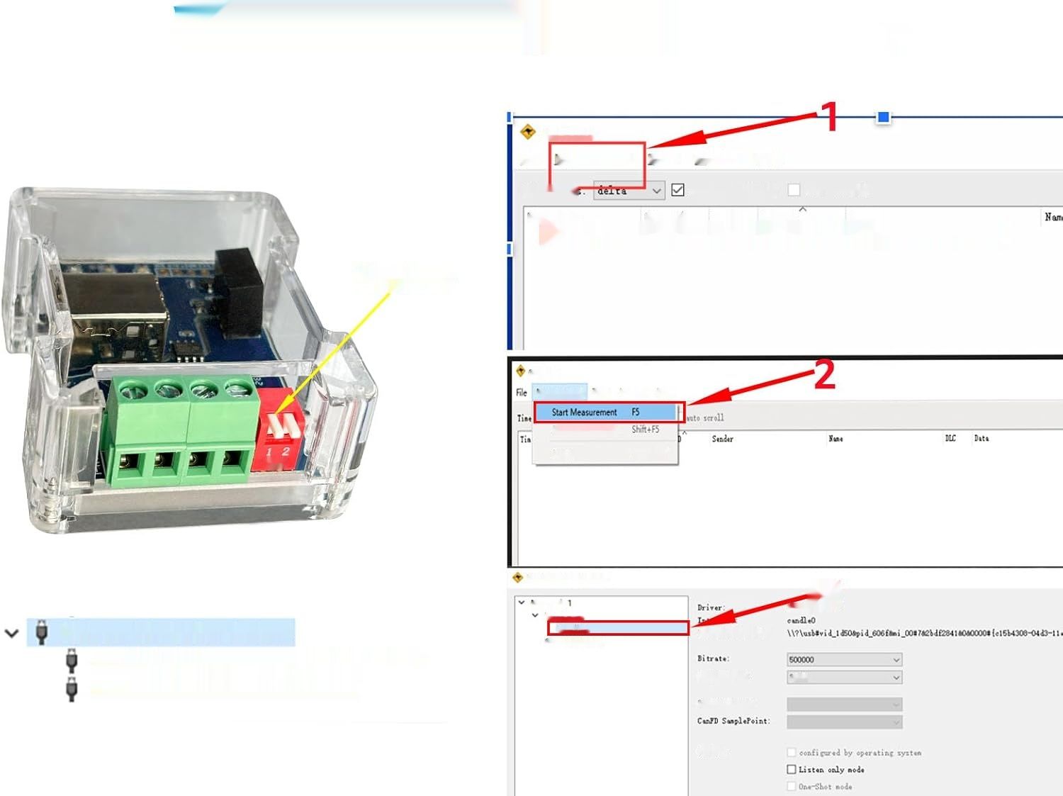 DSD TECH SH-C30G izolowany adapter USB CAN oparty na Canable.