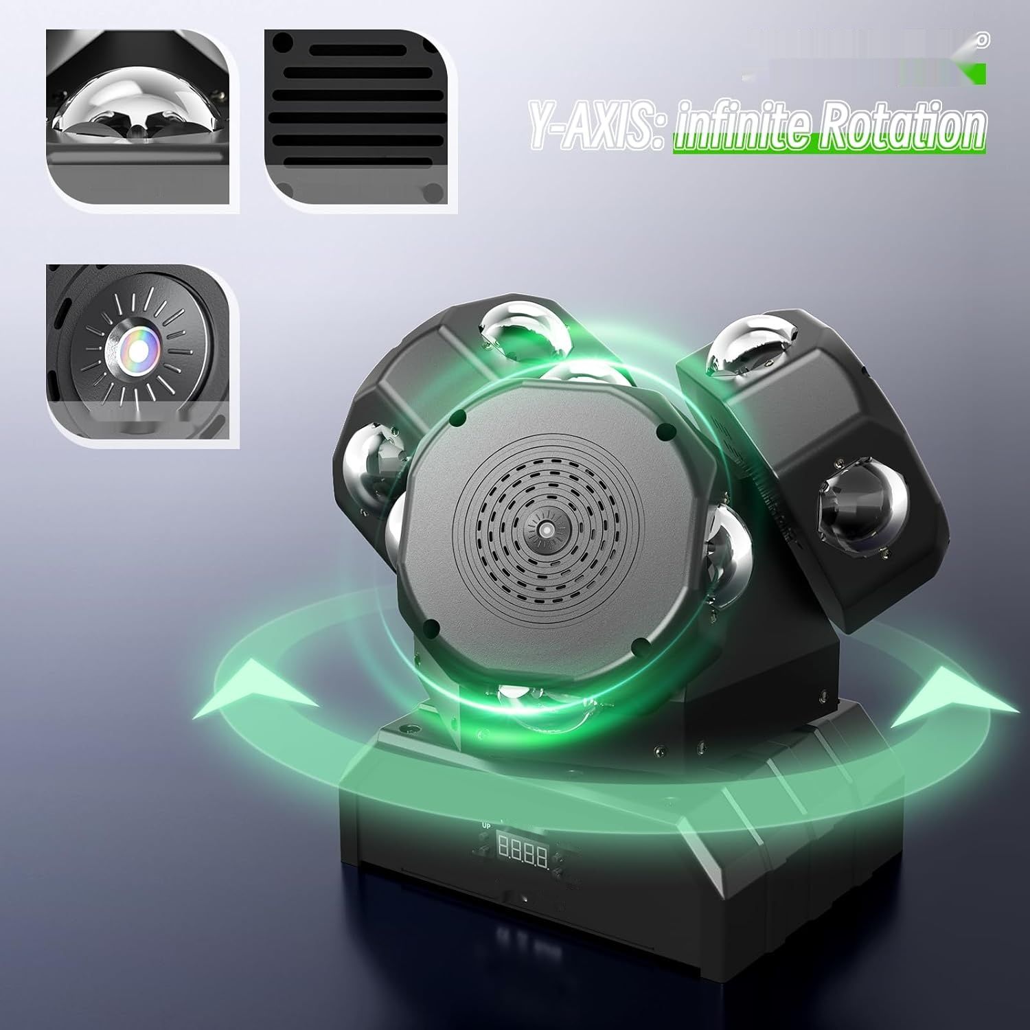 WZYBUTA 180W Ruchoma Głowa LED Beam Stage Light DMX512 RGBW Strobe Light