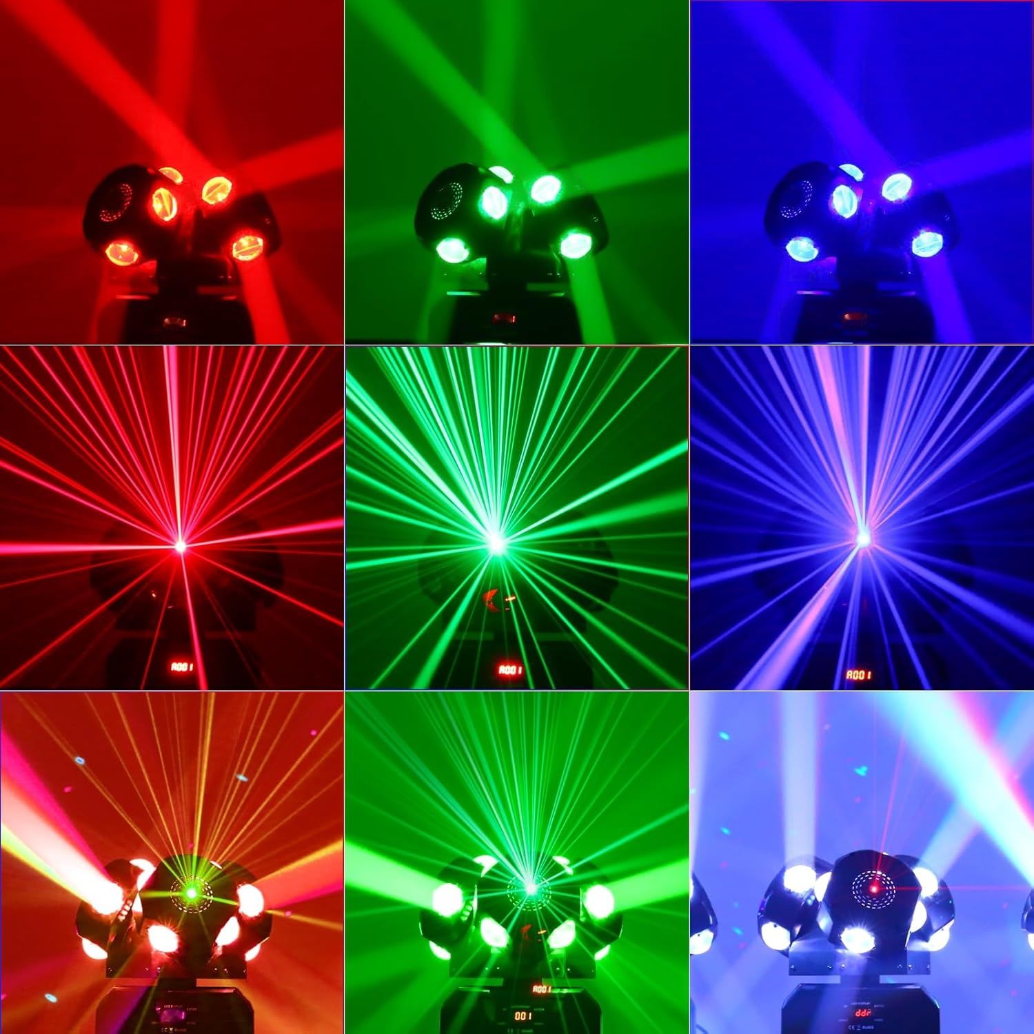 WZYBUTA 180W Ruchoma Głowa LED Beam Stage Light DMX512 RGBW Strobe Light