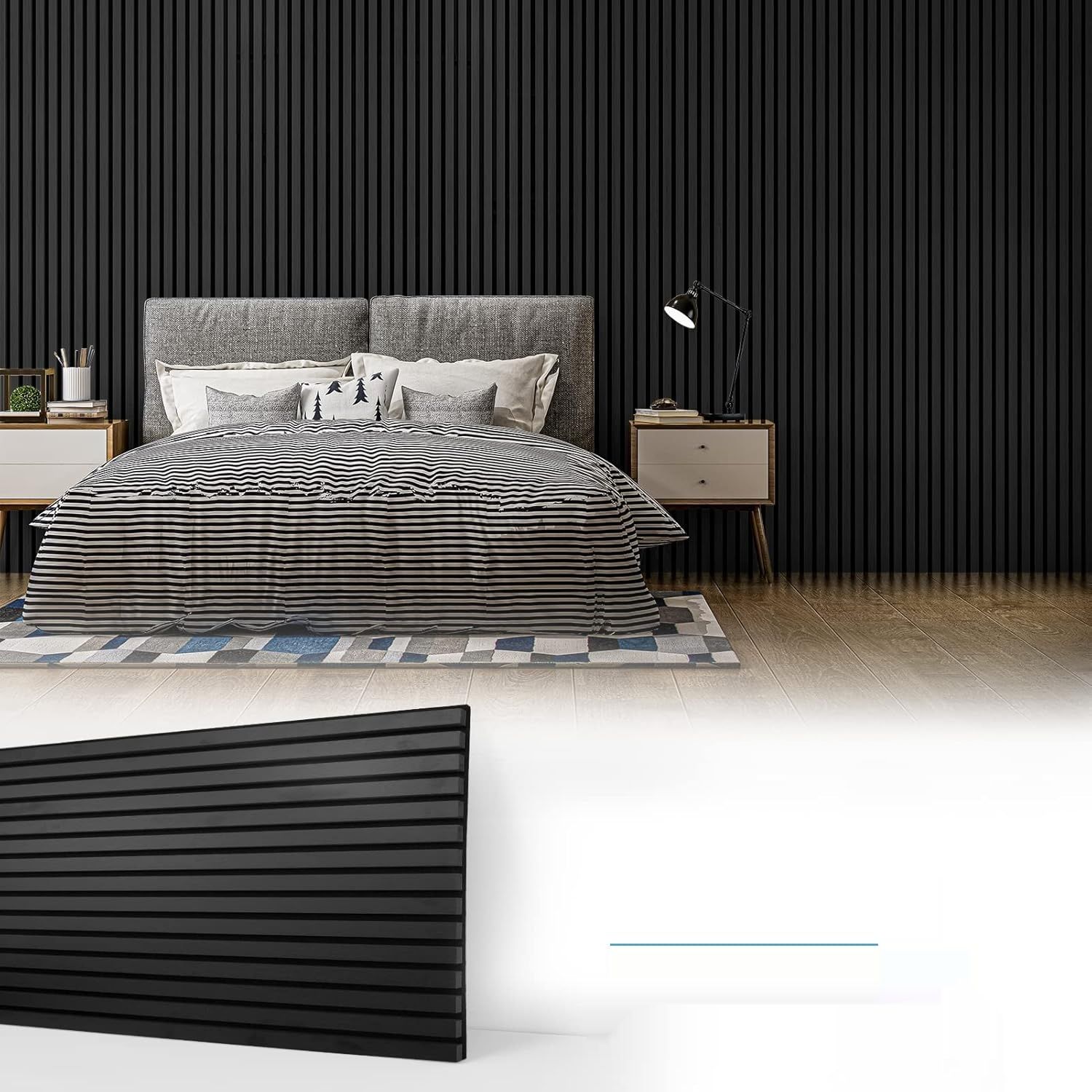 Art3d Panele akustyczne 60x120 cm MDF 4 Drewniane 3D Czarny 2,88㎡