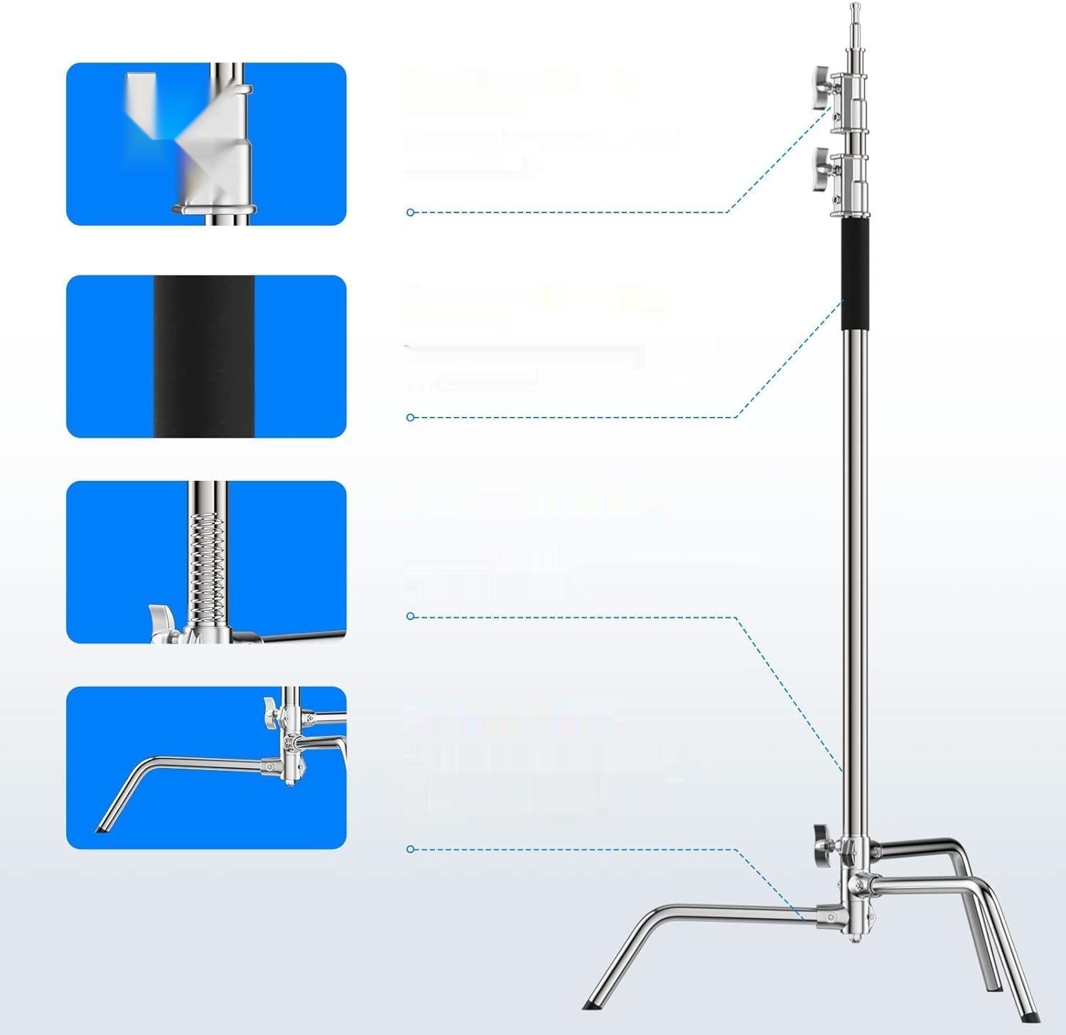 EMART C Stojak z Ramieniem Boom, 300 cm, Statyw Oświetleniowy.
