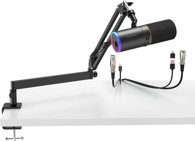 TONOR TD520S+ mikrofon gamingowy z ramię do podcastingu, RGB, PS4/5 kompat.