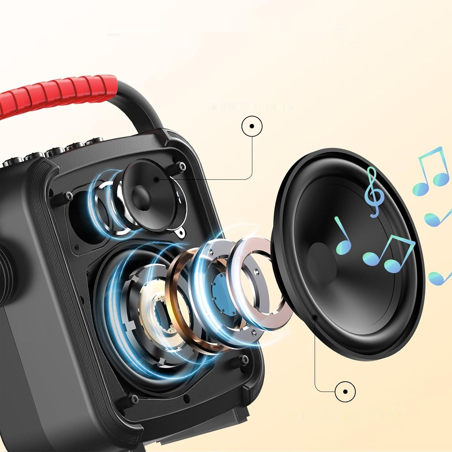 Tonor Karaoke Głośnik Bluetooth z 2 Mikrofonami Bezprzewodowymi K7