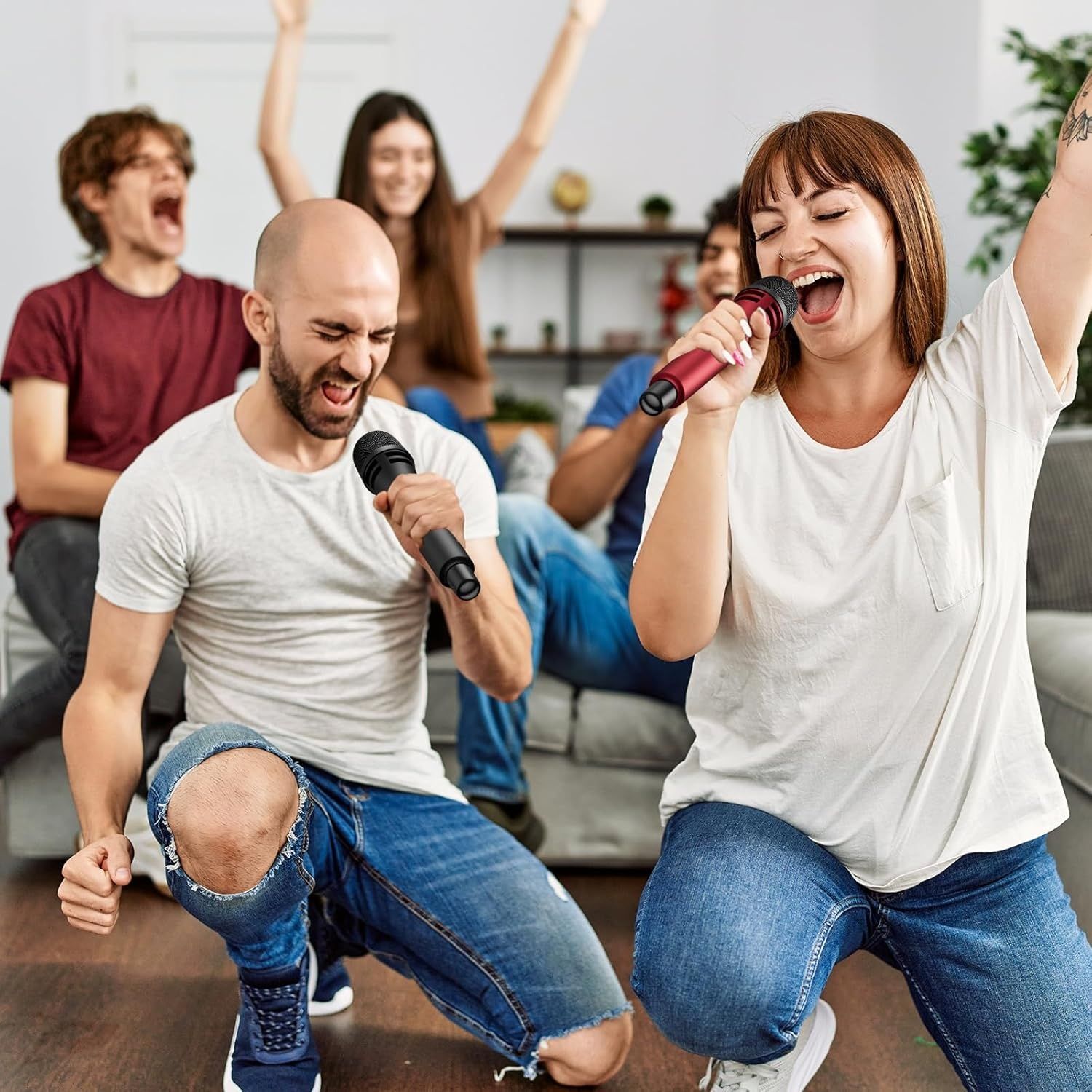 TONOR TW320 Bezprzewodowy Mikrofon Karaoke UHF z ładowanym odbiornikiem.