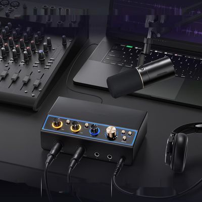 TONOR Interfejs audio TX510, 2-kanałowy mikser XLR z RGB, Czarny