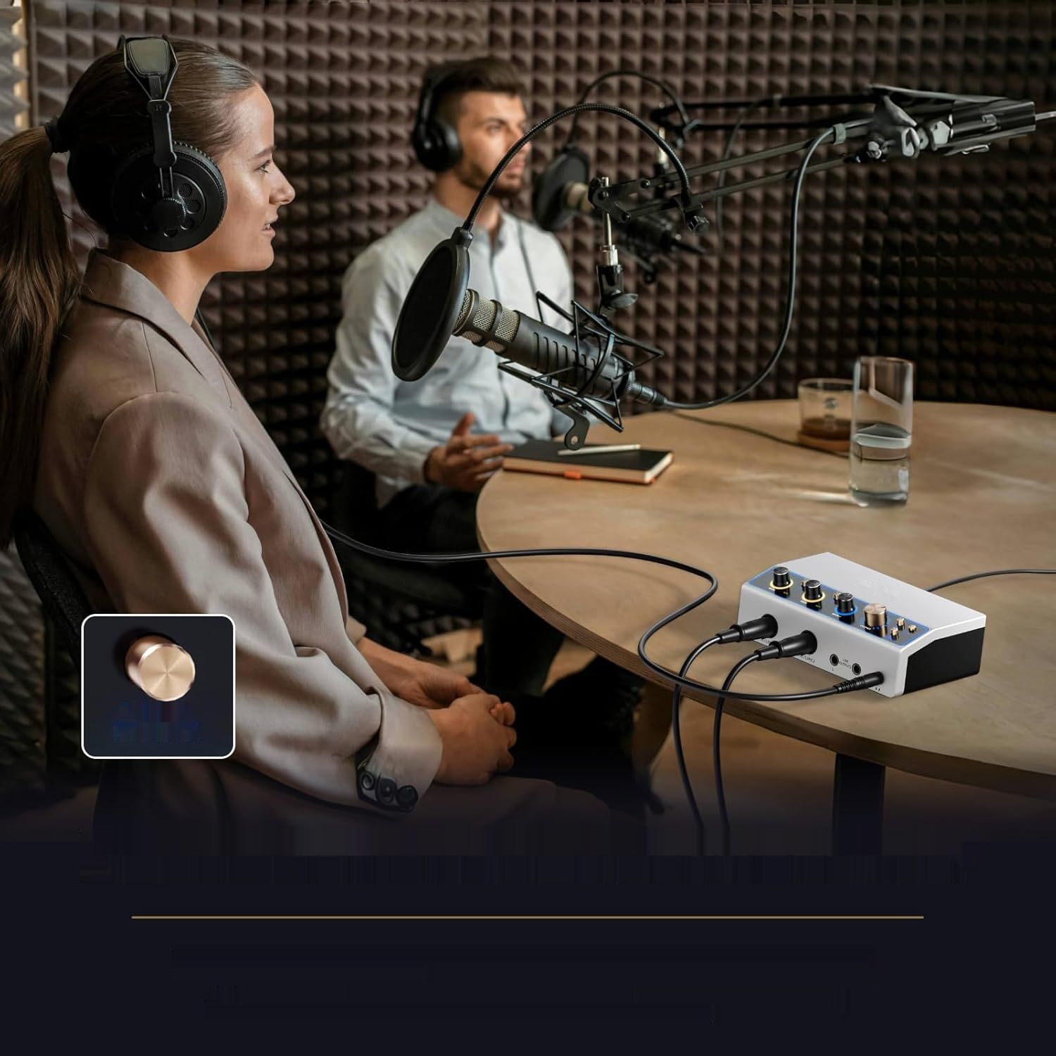 TONOR TX510 Biały: 2-kanałowy mikser audio XLR z RGB, podcasty.