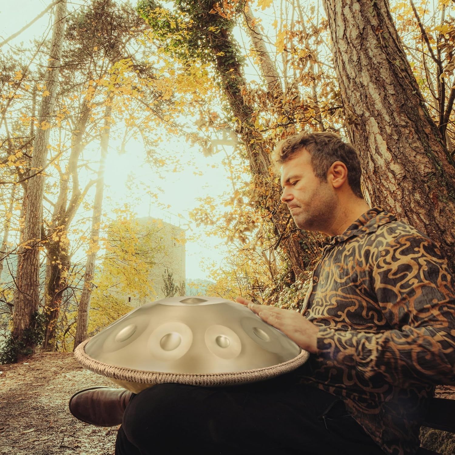 ANTETOK Harmonic Handpan Drum d-dur 22&quot; stal z pokrowcem (złoty)
