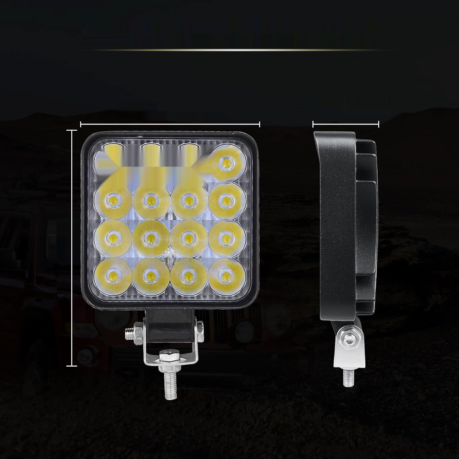 RIGIDON 10 szt. Prostokątne reflektory robocze, lampa 48W, 3,3 cala.