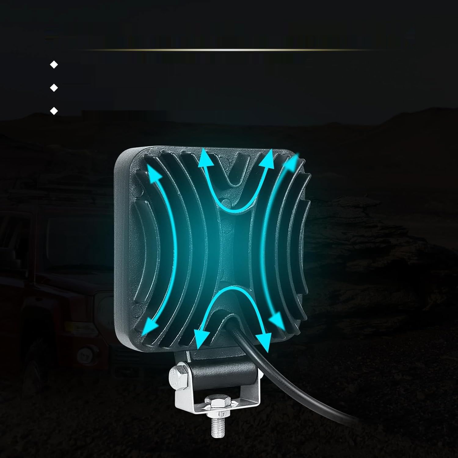 RIGIDON 10 szt. Prostokątne reflektory robocze, lampa 48W, 3,3 cala.