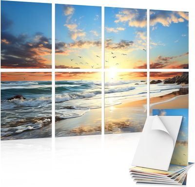 TONOR 8-sztukowy panel akustyczny 15*12*0,35 cala do studia, Plaża
