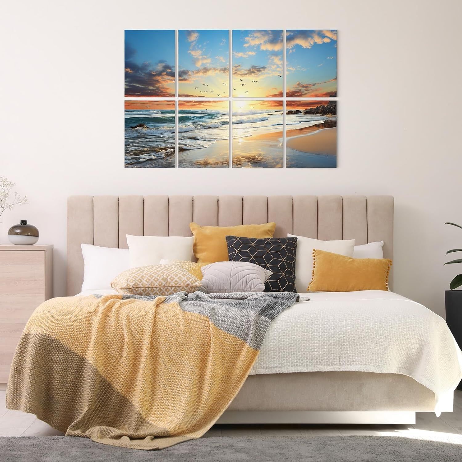 TONOR 8-sztukowy panel akustyczny 15*12*0,35 cala do studia, Plaża