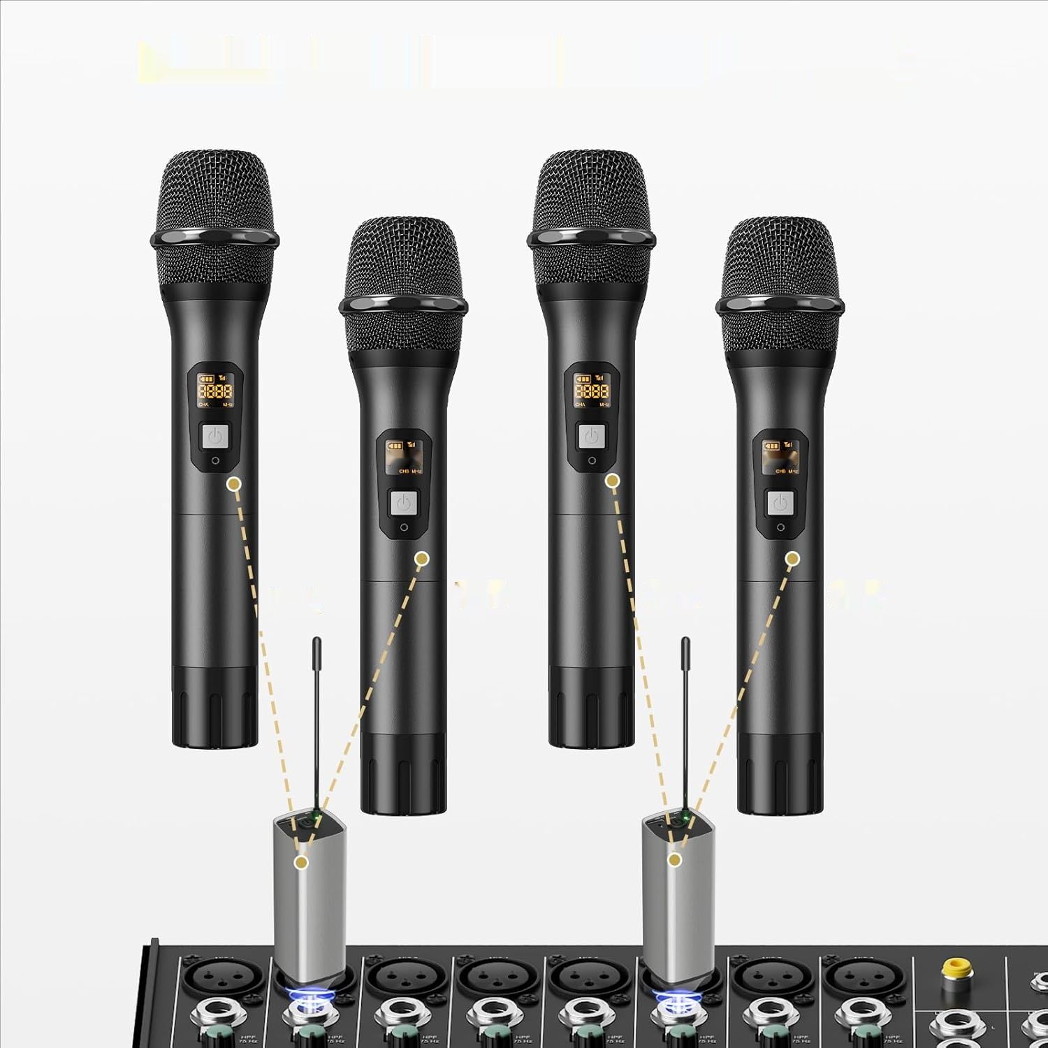 TONOR Mikrofon UHF Podwójny System Dynamiczny z Odbiornikiem, 60m (TW630)