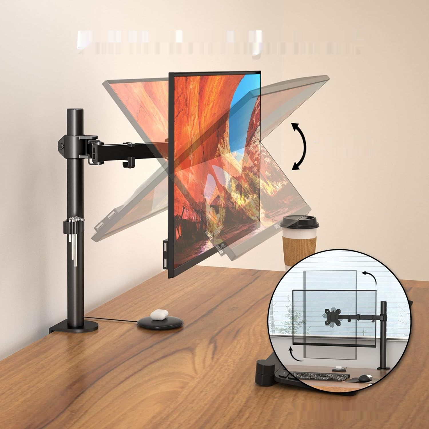 Potrójny uchwyt na biurko do monitora LCD LED 13”-32”