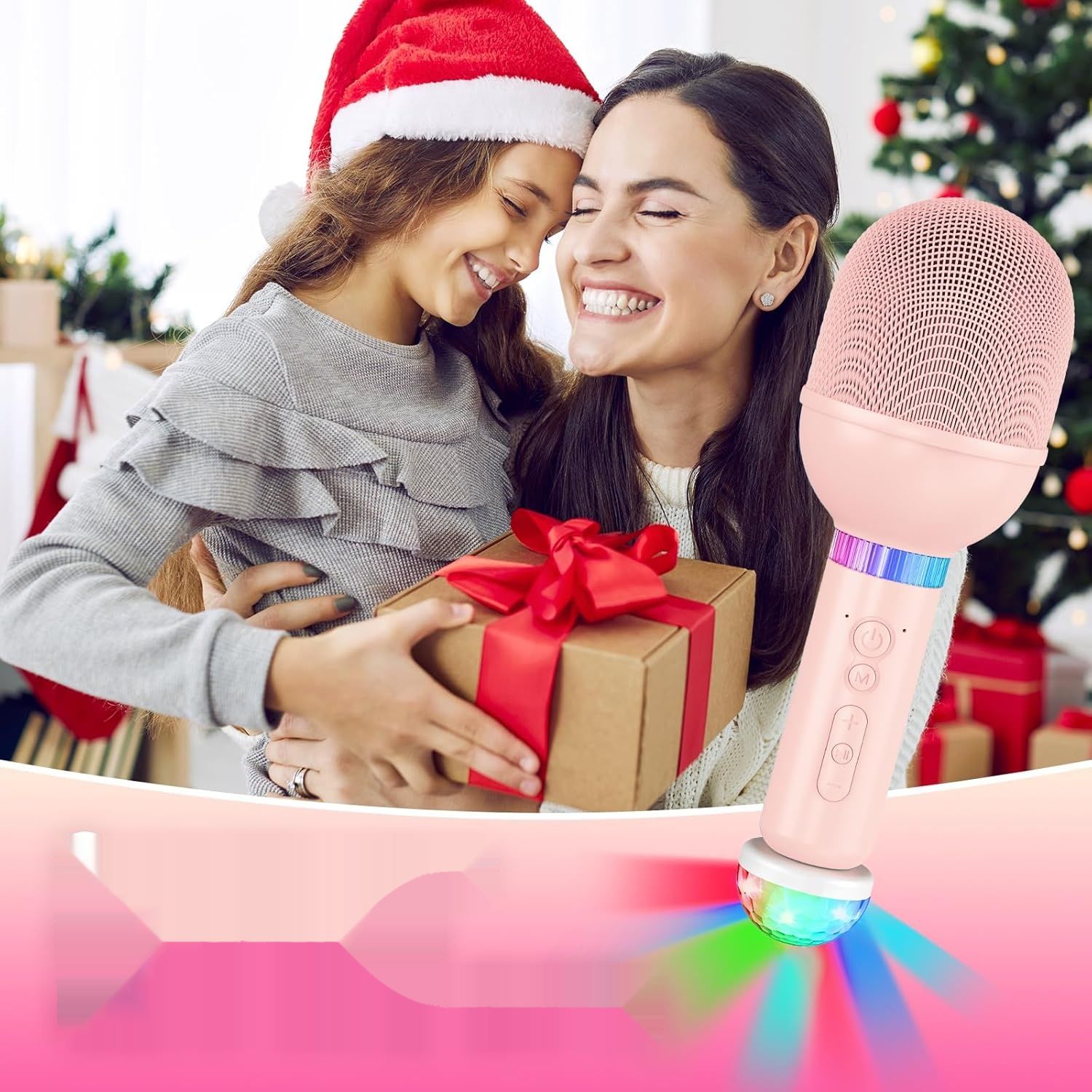 TONOR bezprzewodowy mikrofon karaoke dla dzieci, różowy