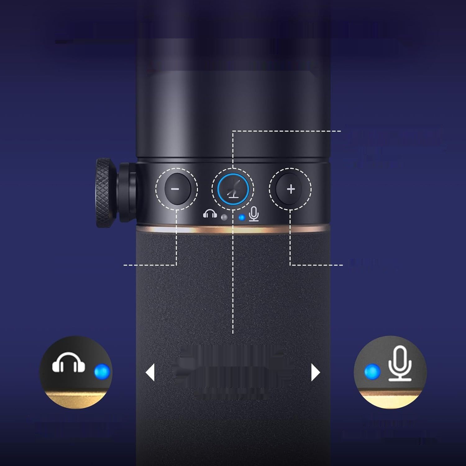TONOR Mikrofon TD520S XLR/USB z podstawką, RGB dla PS4/5, Mac, Android